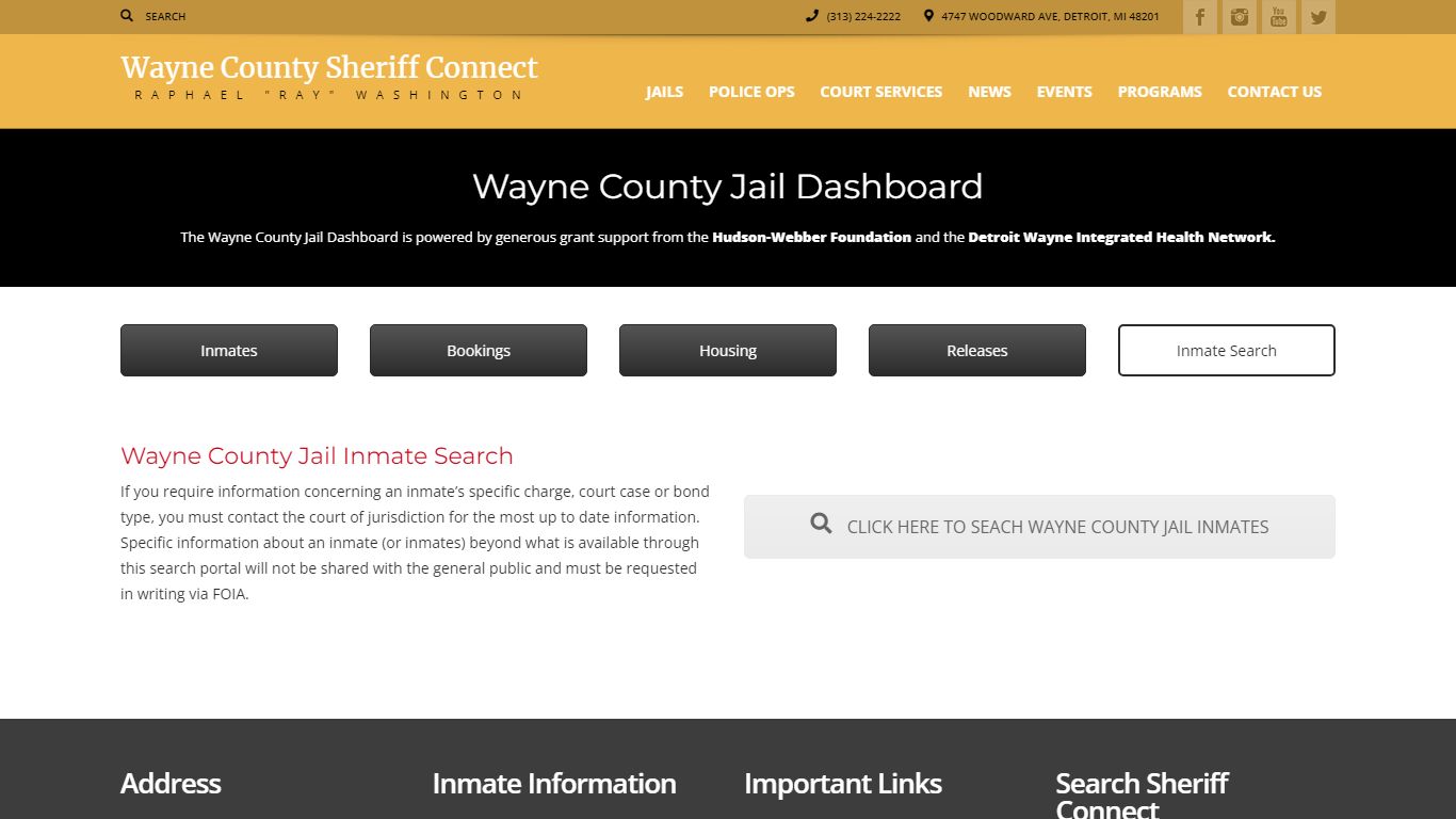 Inmate Search | Sheriff Connect – Wayne County Michigan